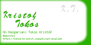 kristof tokos business card