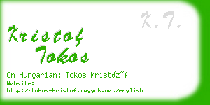 kristof tokos business card